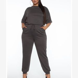Charcoal Plus Size Jumpsuit / Loungewear